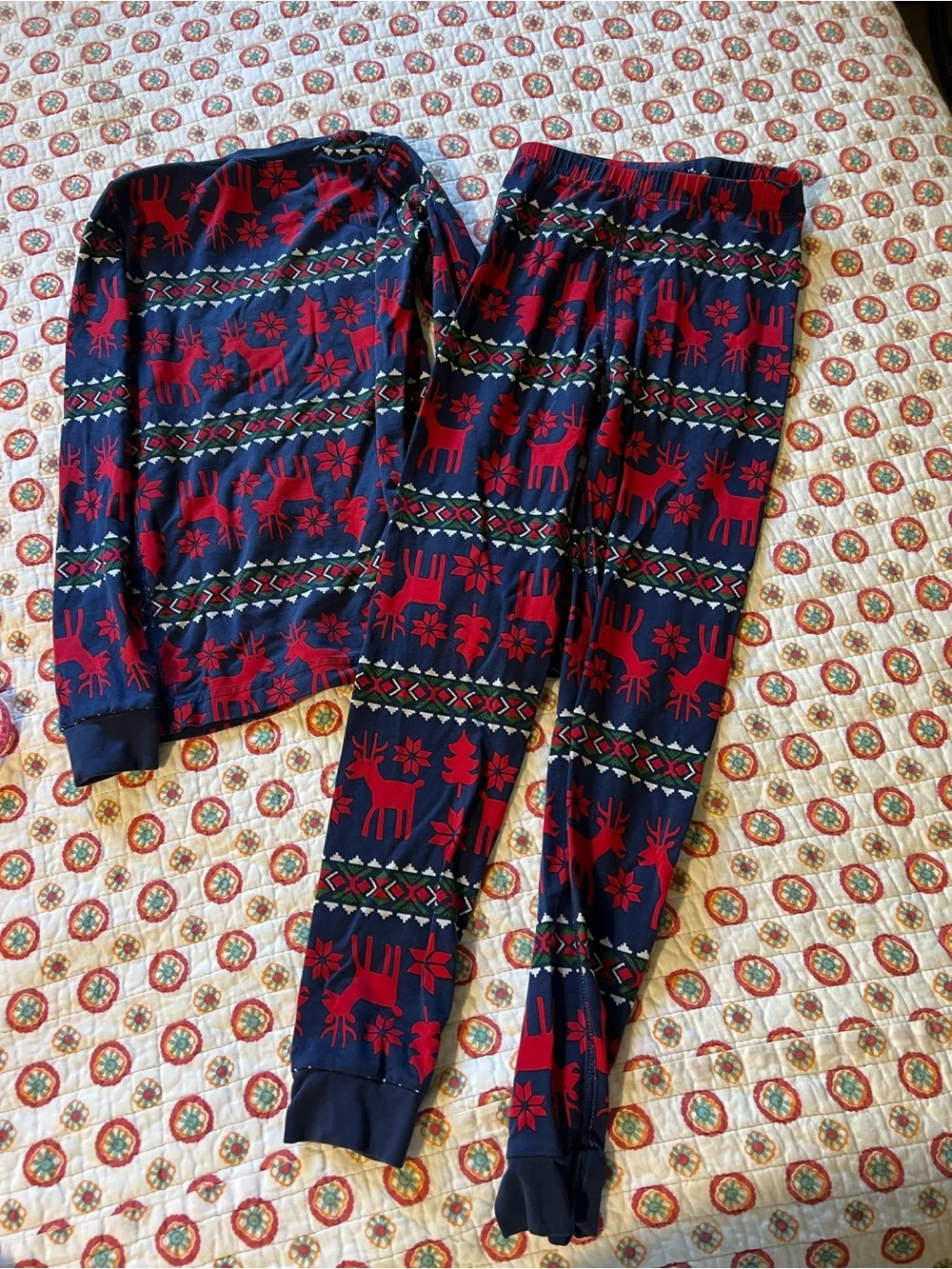 EUC Hanna Andersson Holiday Lyocell Bamboo Pajama Set size 8